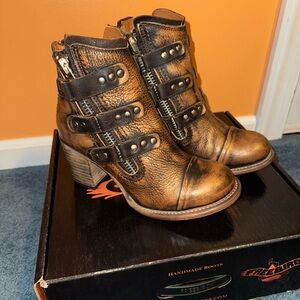 Freebird Beckett Bronze Ankle Bootie Leather 7 New in Box